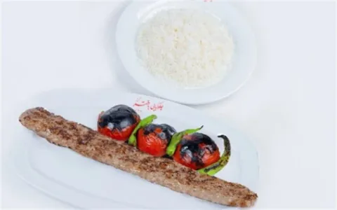چلو کباب کوبیده (تک سیخ)
